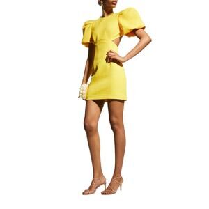 Rebecca Vallance Structured Canary Yellow Jaclyn Dress Size 10